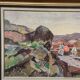 Original Swedish Oil on Canvas - 'The Dark Cliff' by Ellis Wallin - Signed - Dated 1962 - Vintage and Framed
