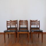 6 Scandinavian beech skai chairs