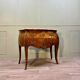 Curved sauteuse commode in stamped marquetry louis xv style xix eme century