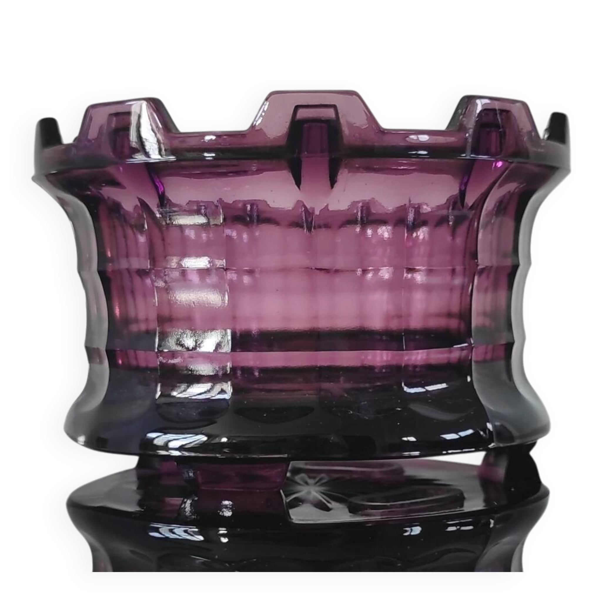 Cache-pot ou photophore brutaliste en verre