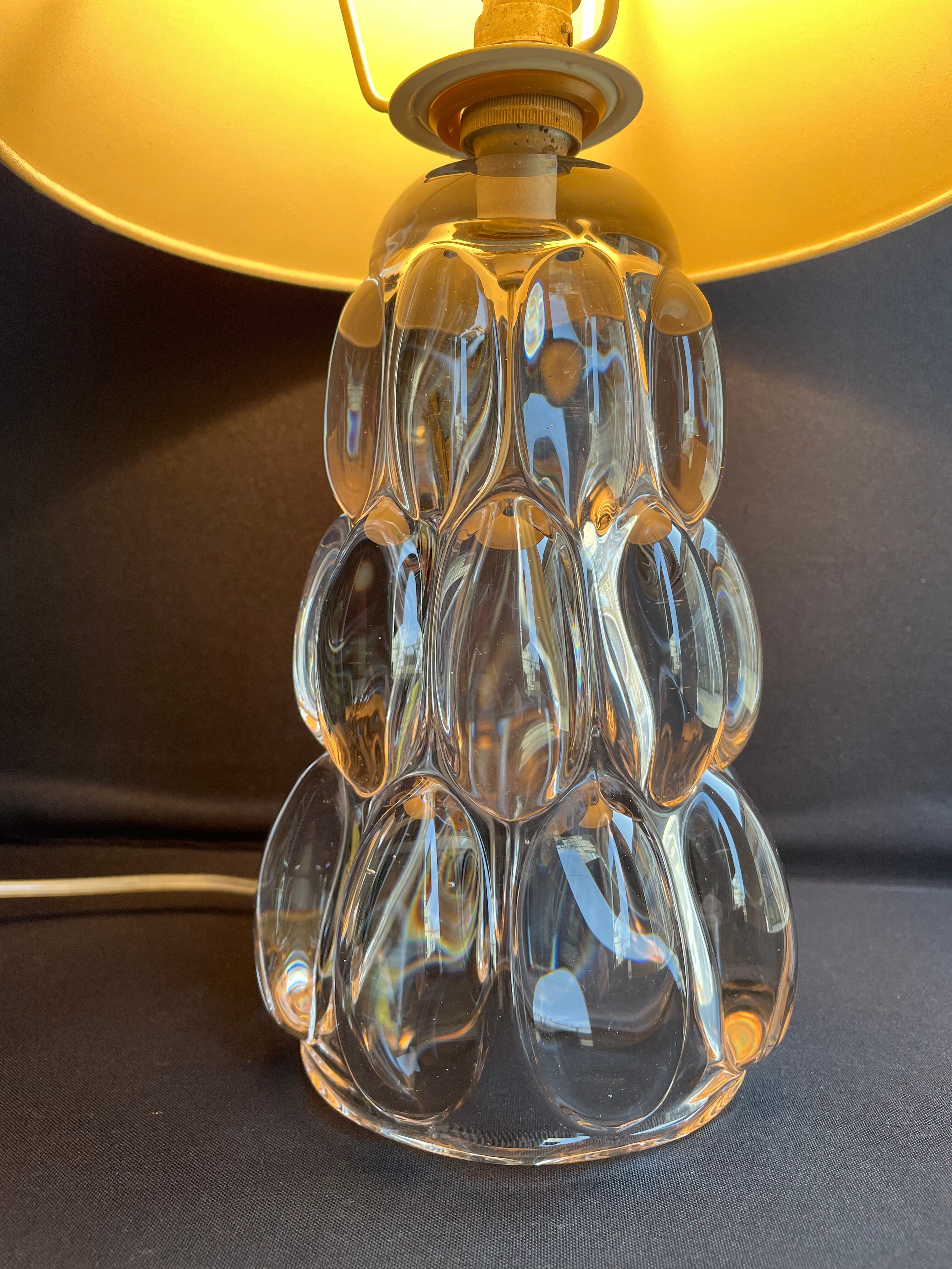 Schneider Glassworks - Important Lamp Foot - Molded Crystal - Conical with Godrons