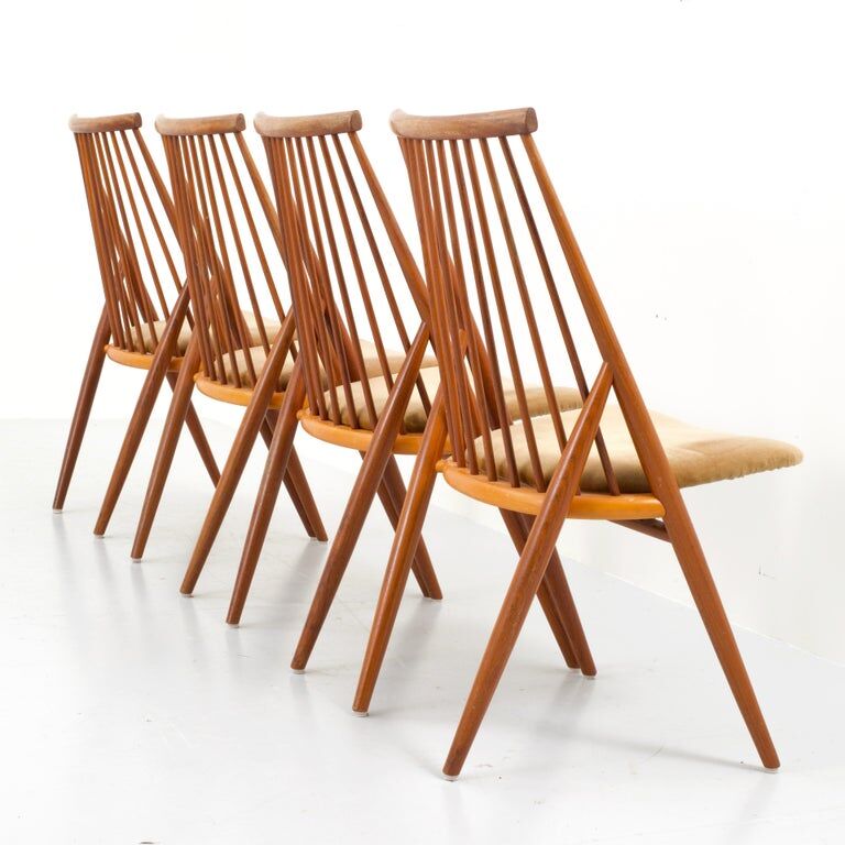 Set de 4 chaises ''Flamingo'' par Thea Leonard pour Nassjo Stolefrabrik, Suède, 1960