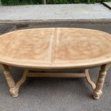 Renovated Round Oval Extendable Farmhouse Dining Table in Raw Wood 260cm