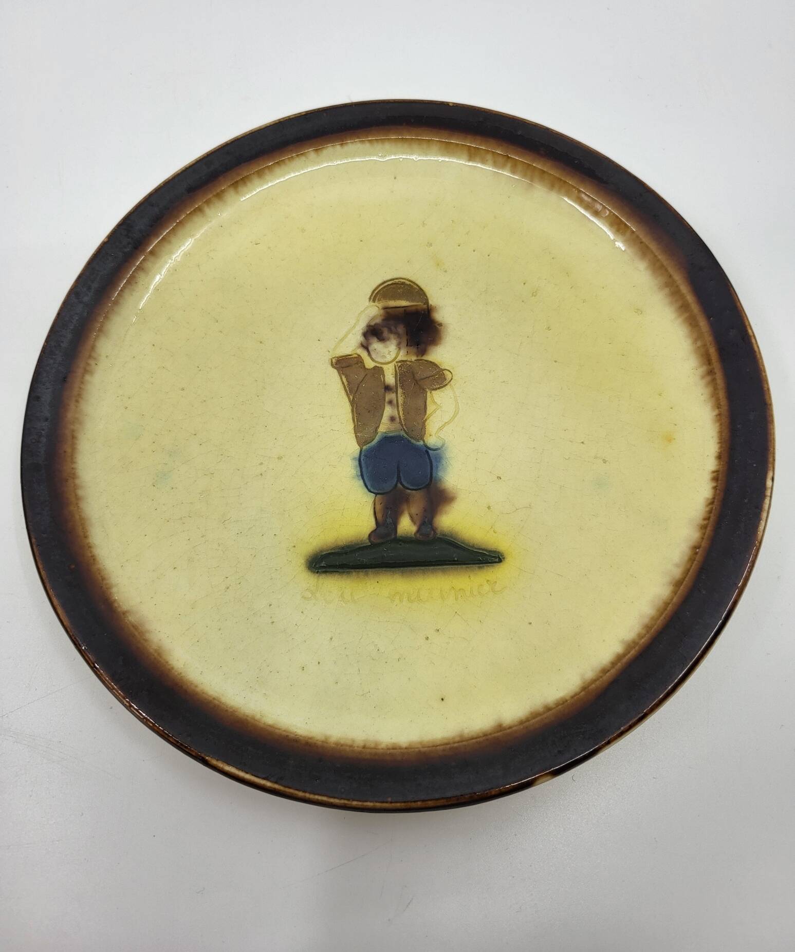 Dessert service Atelier Cerenne Vallauris Santons of Provence France 1950