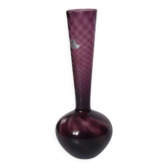 Amethyst crystal Twist vase, Empoli, Italy, 1980s.