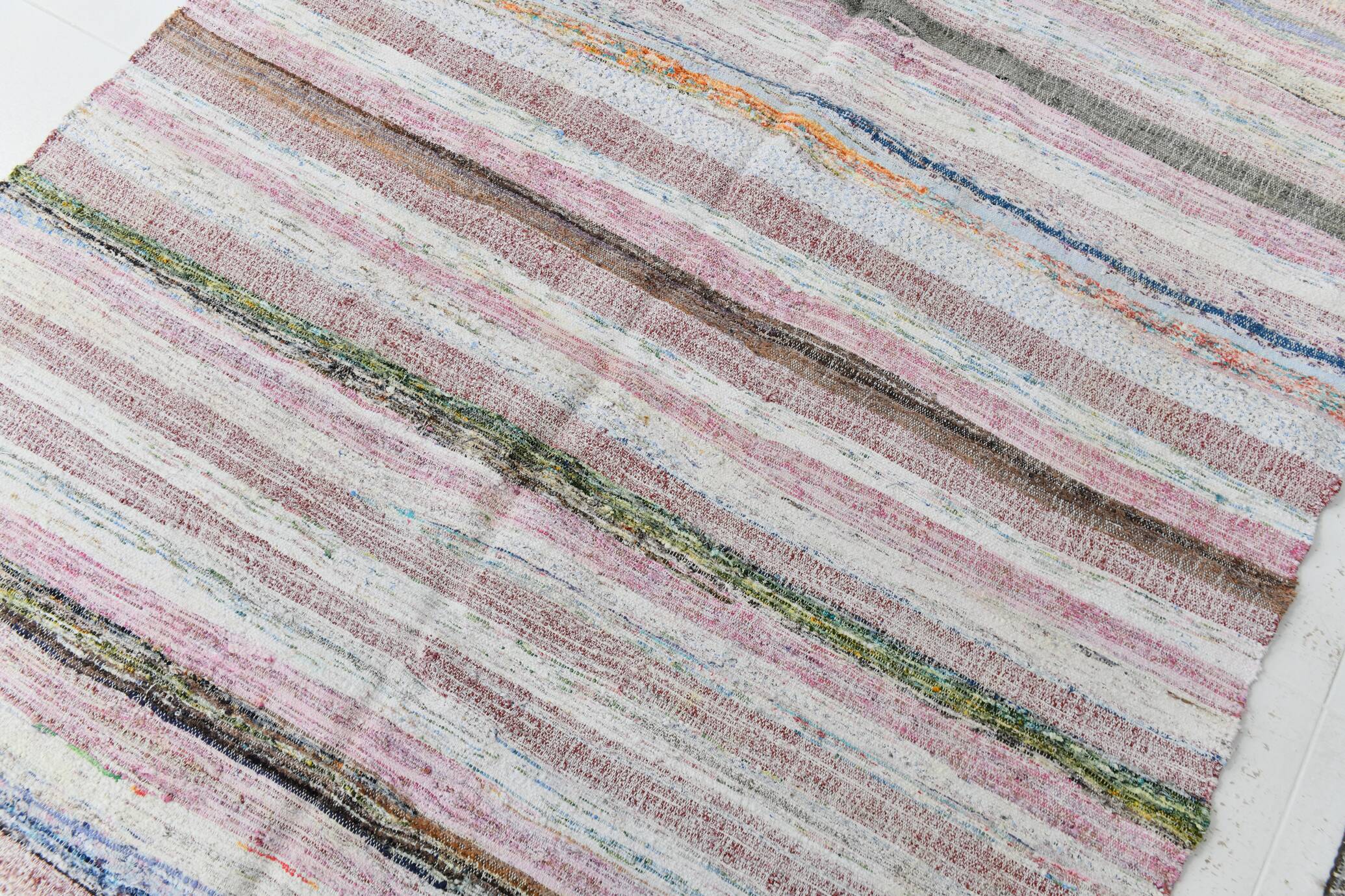 5x8 Vintage Striped Multicolor Rug Boho Pastel Design, 166x257 Cm