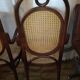 Pair of curved wooden armchairs and caning Thonet N ° 17 or long John 1920