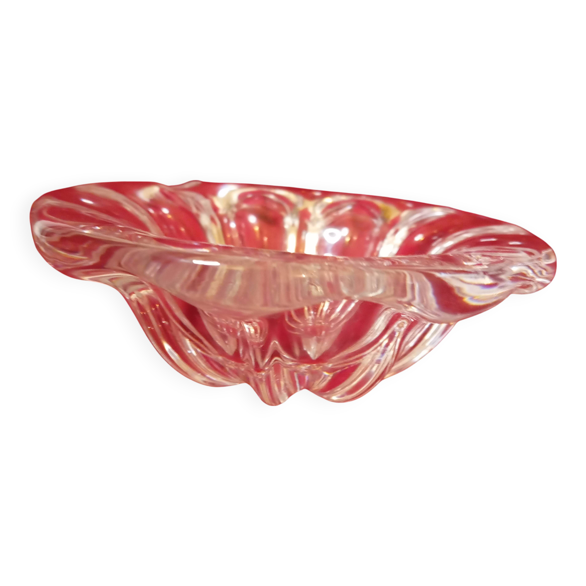 Crystal ashtray / pocket emptying tray / val st lambert sign