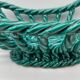 Vintage fruit basket in green enamelled woven earthenware