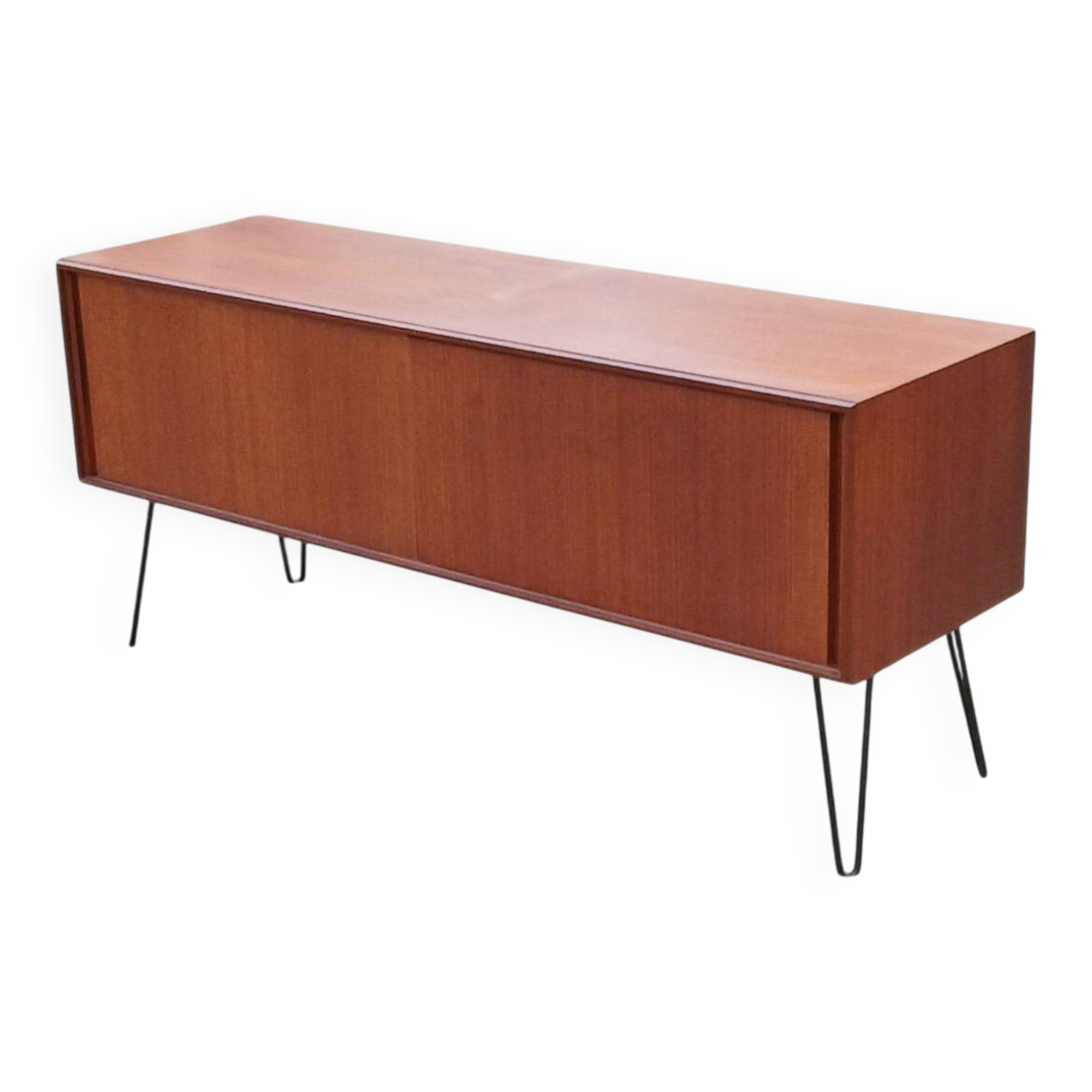 Vintage Mid-Century Low Enfilade - Sliding Doors - Tapered Legs