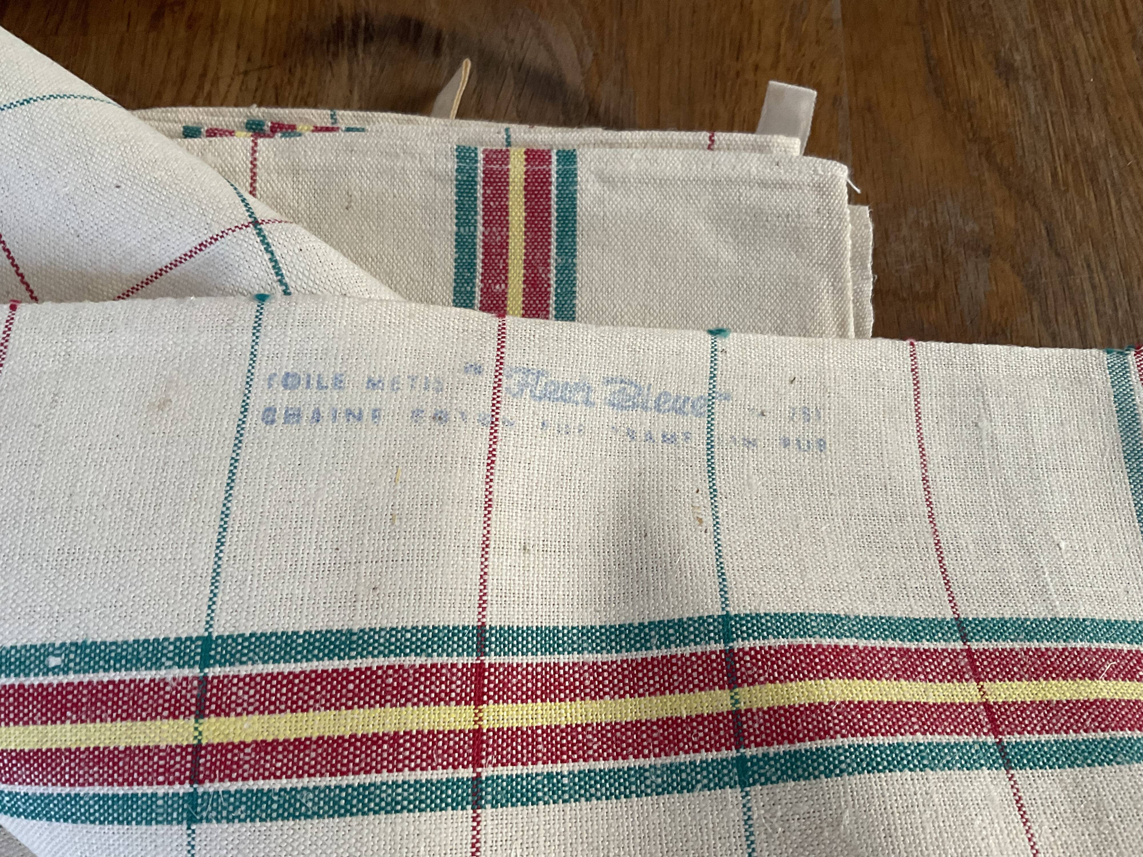 6 tea towels in metis, blue flower