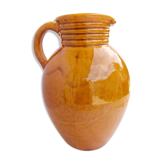 Biot ochre ceramic pitcher XXL