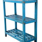 Burmese teak shelf with original blue patina