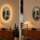 Miroir à fleurs vintage avec éclairage Emil Stejnar Rupert Nikoll
