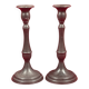 Pair of 23cm pewter candlesticks