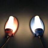 Set of 2 Wall lamps pink & blue 1950’s