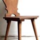 Series of 4 Brutalist chairs in solid oak - Savoyard Popular Art - Vintage from the 60s