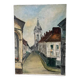 Oil painting on canvas church street 20th century