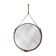 Handmade J. Adnet style mirror in brown vegetable-tanned leather, ø 45 cm