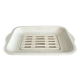 19th century Lunéville opaque ironstone earthenware asparagus dish