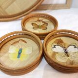 Wicker tray and butterflies