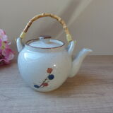 Stoneware teapot set and bohemian style cup bowls vintage from the 1970s