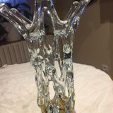 Openwork blown glass vase