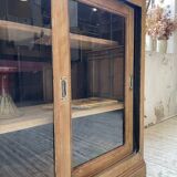 Enfilade meuble de métier chêne portes vitrées
