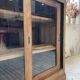 Oak sideboard with glass doors