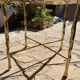 Carved brass coffee table with ginkgo decor