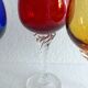 4 Antique Stemmed Liqueur Glasses in Colored Blown Glass