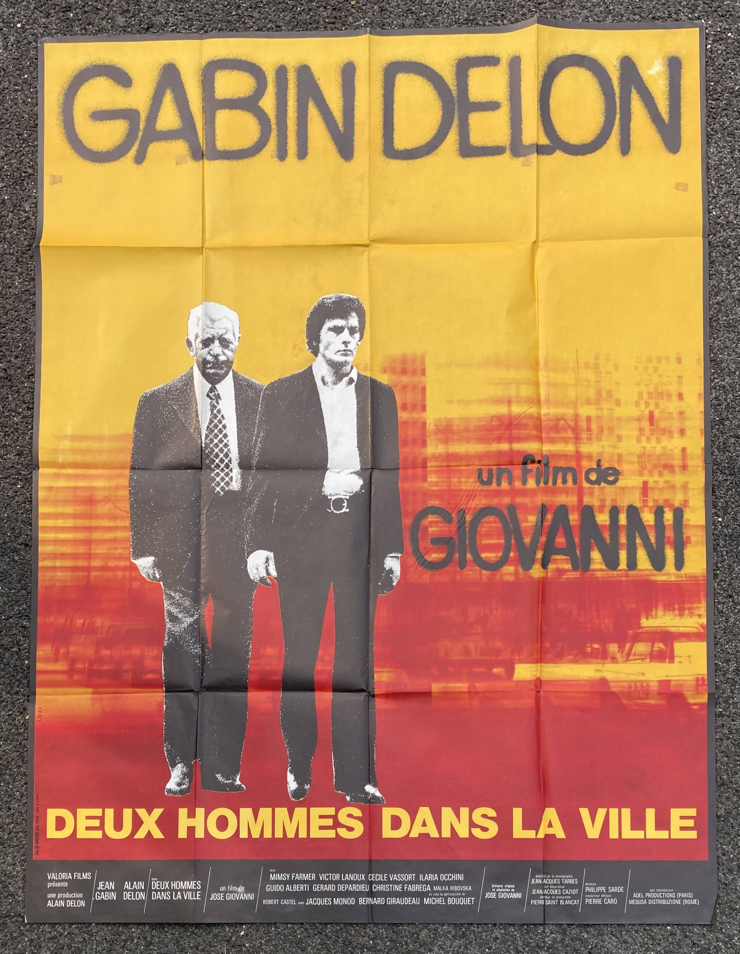 Original movie poster Two Men in the City Alain Delon Jean Gabin