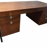 Pierre Paulin CM 223 desk, mahogany and chrome, Thonet edition, 1950