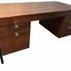 Pierre Paulin CM 223 desk, mahogany and chrome, Thonet edition, 1950