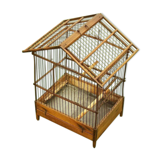 Ancient wooden bird cage