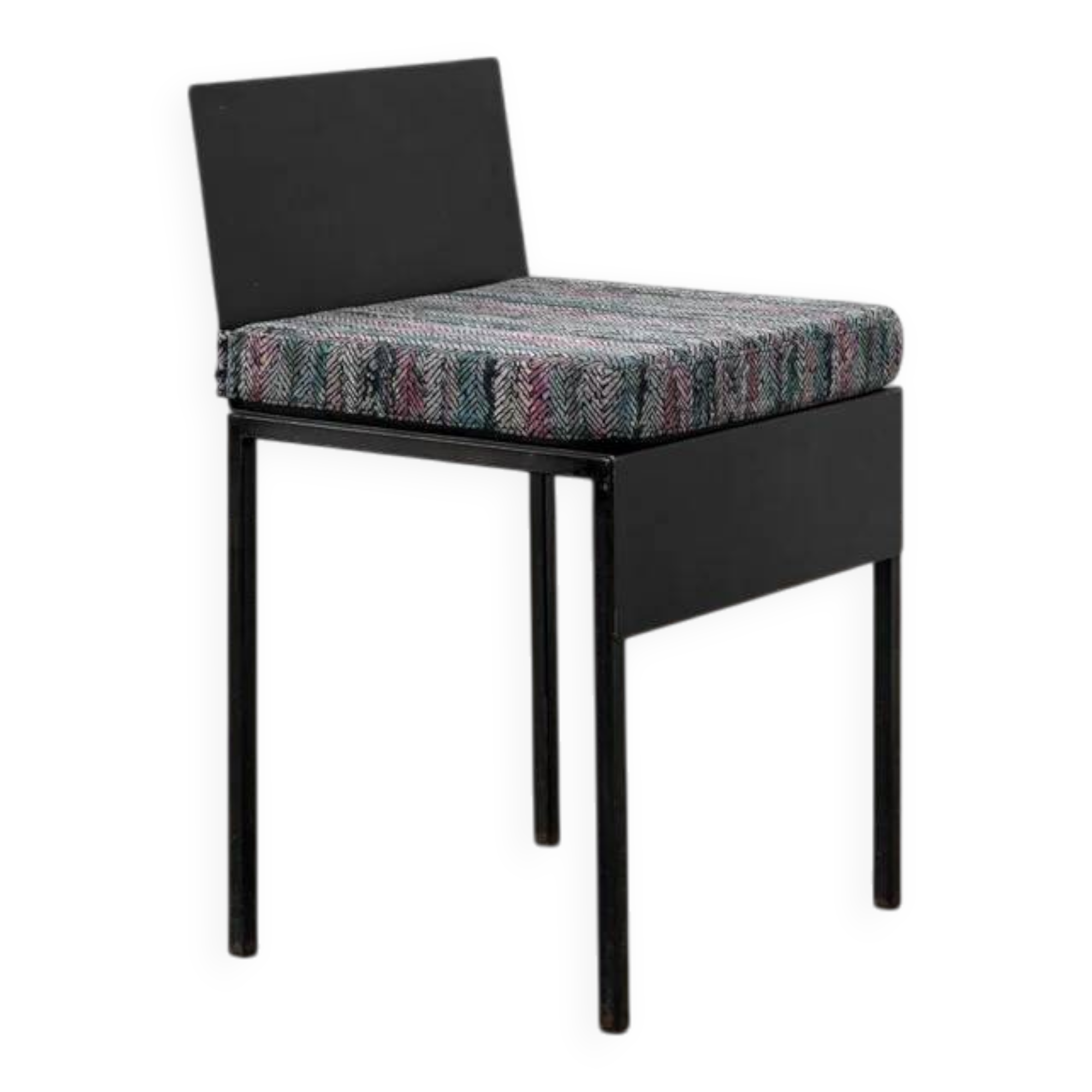 Postmodern steel dining chairs, Italy, c.1980 (1 of 10)