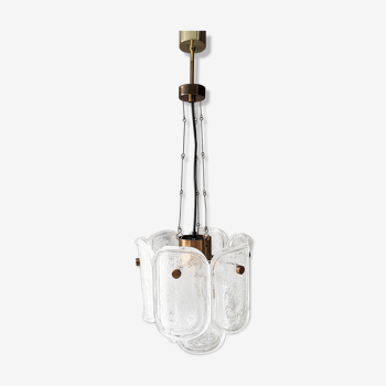 Suspension limburg en verre bullé, années 70
