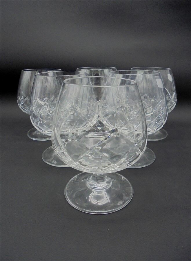 Set of 6 cognac glasses