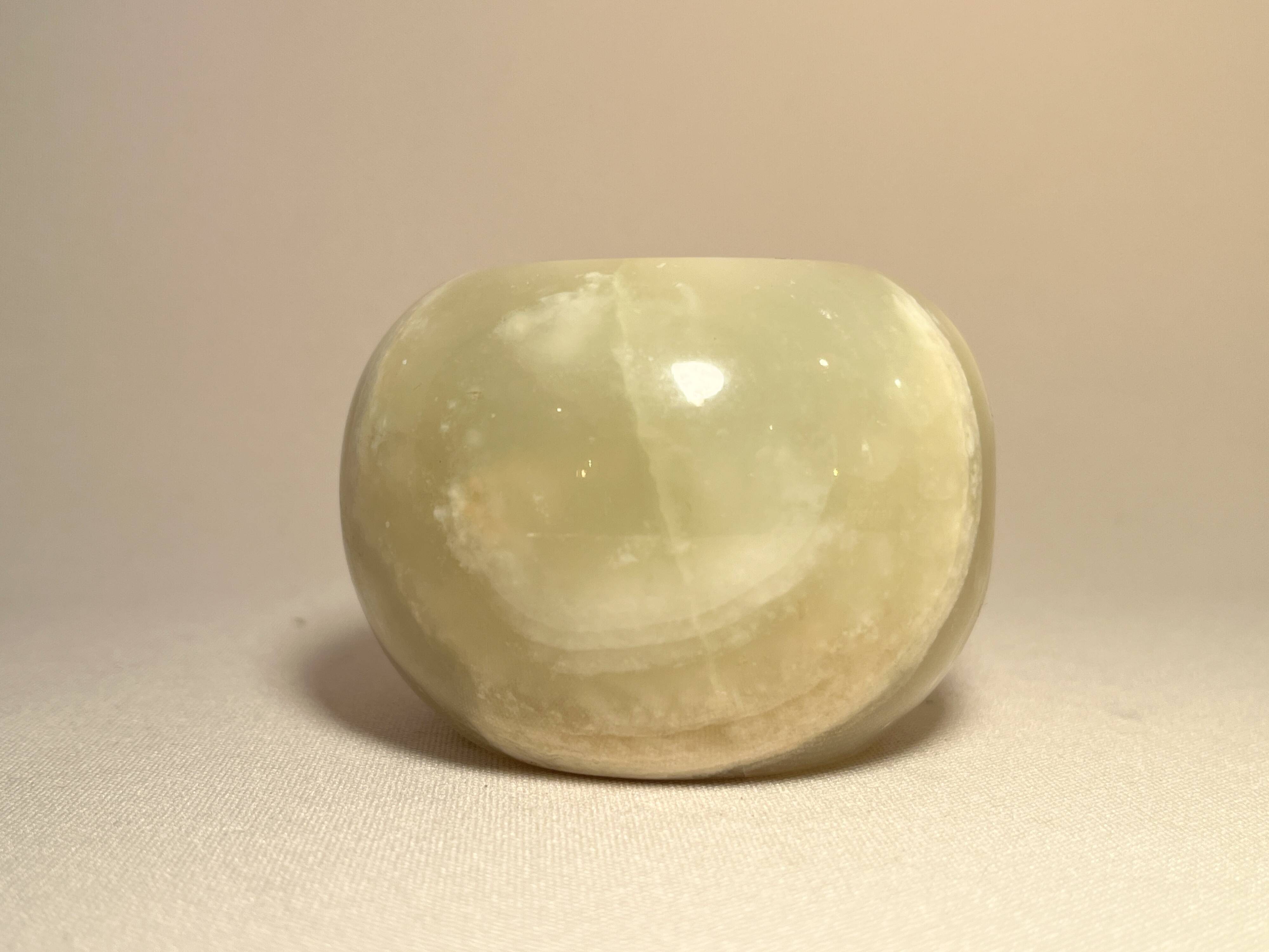 Vintage brown green onyx round candle holder 1070 tealight holder