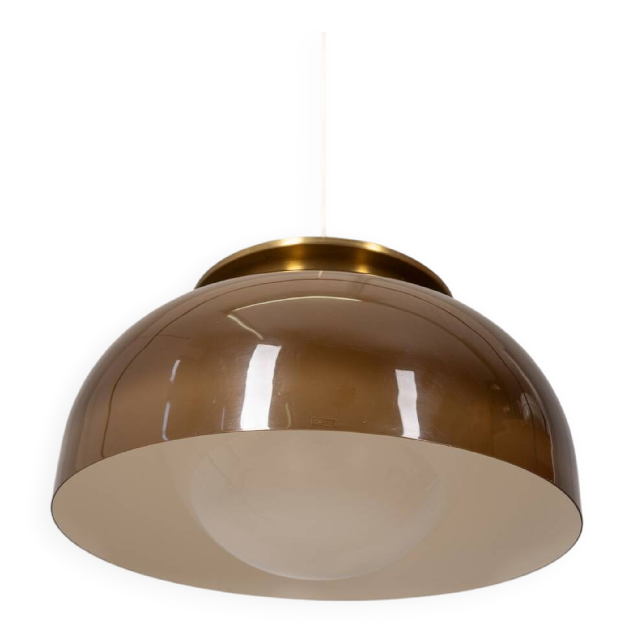 Lustre vintage années 70 en plastique marron design Massoni pour Harvey Guzzini
