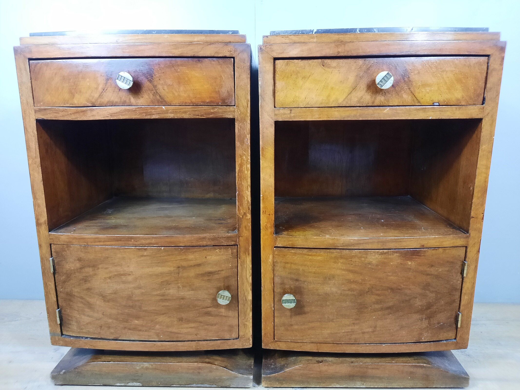 Pair of Art Deco style bedside tables