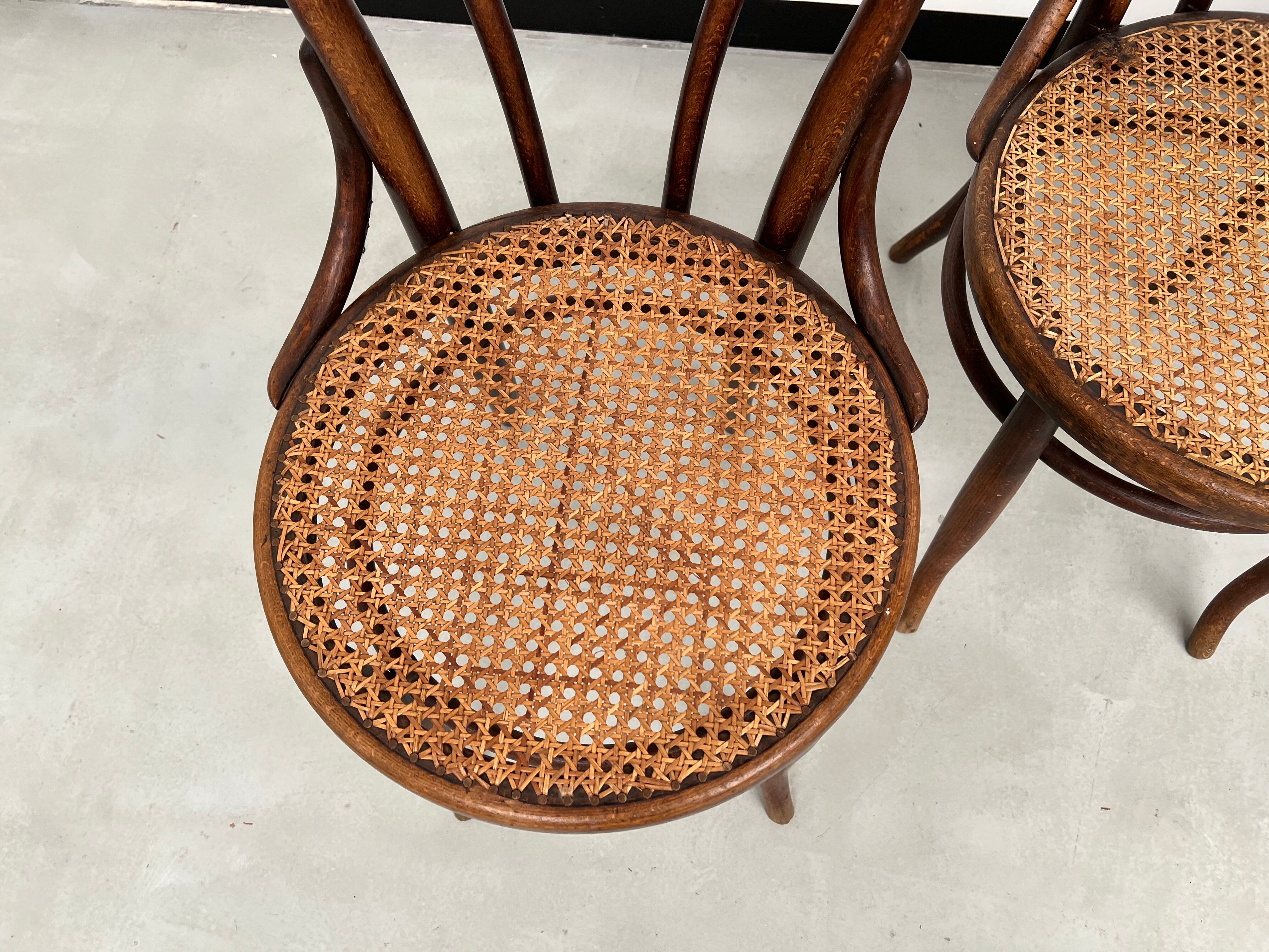 4 bentwood bistro chairs, circa 1910