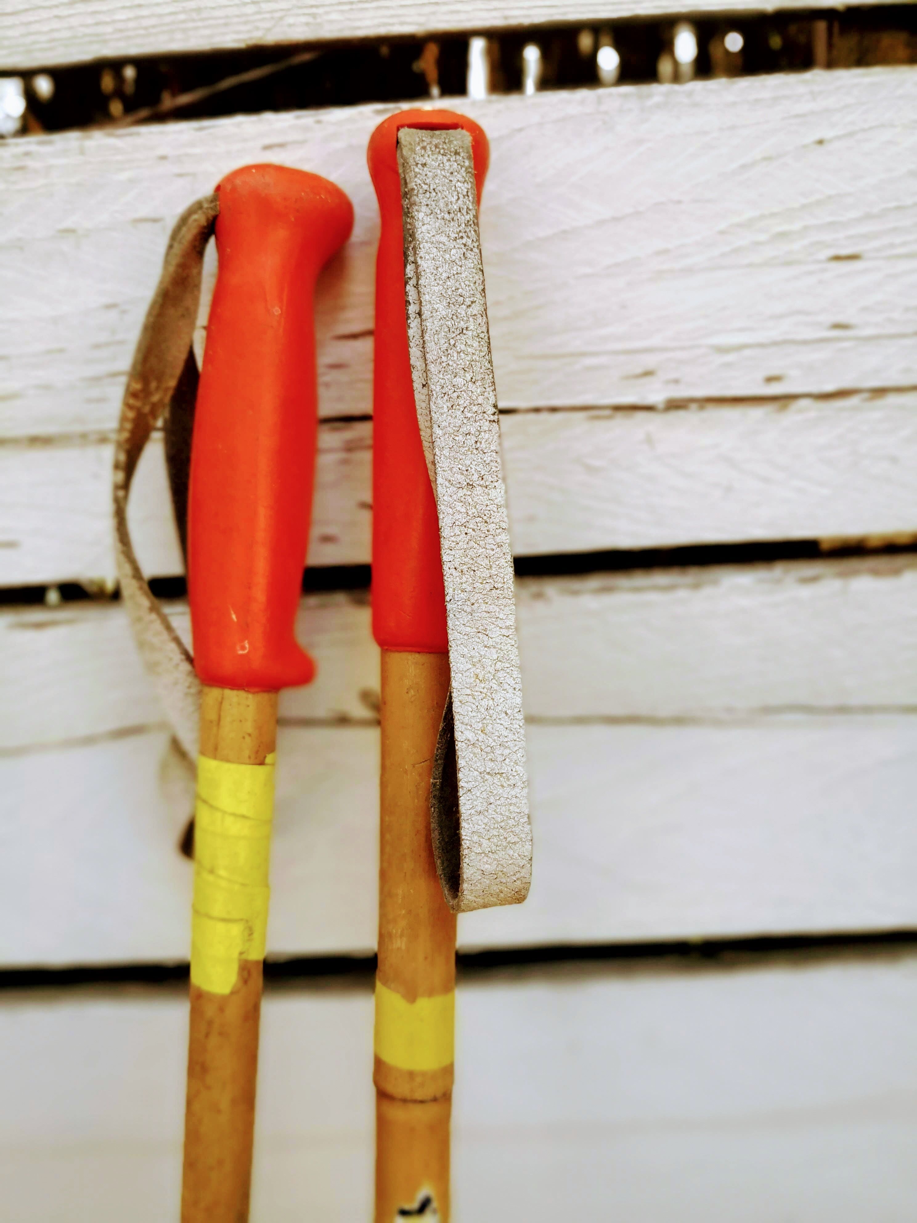 Pair of old ski poles