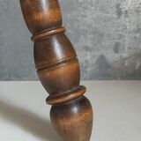Low tripod stool in vintage turned solid wood