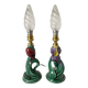 Pair of flower slip lamps