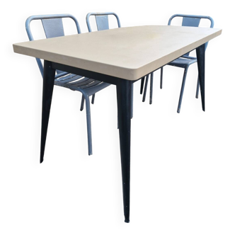TOLIX, Grande Table Métal T55 par Xavier Pauchard France, 1950s