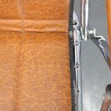 1970s Italian folding lounge chair with leatherette upholstery