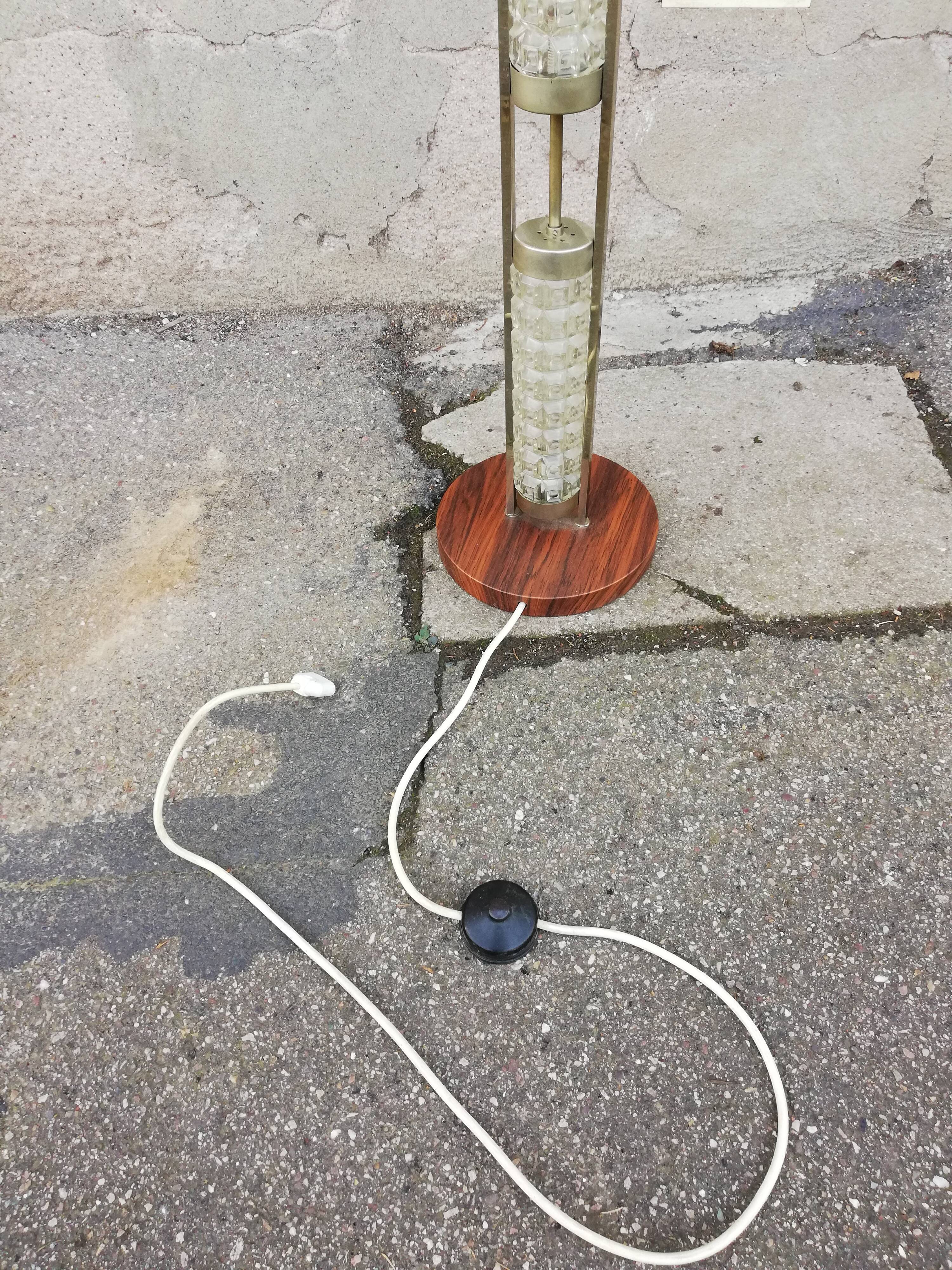 Vintage chrome and glass floor lamp 5 lights