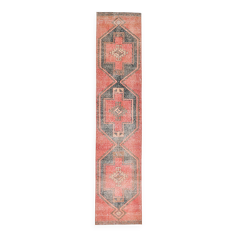 Tapis de couloir en laine 3x13, style turc, 82x381 cm
