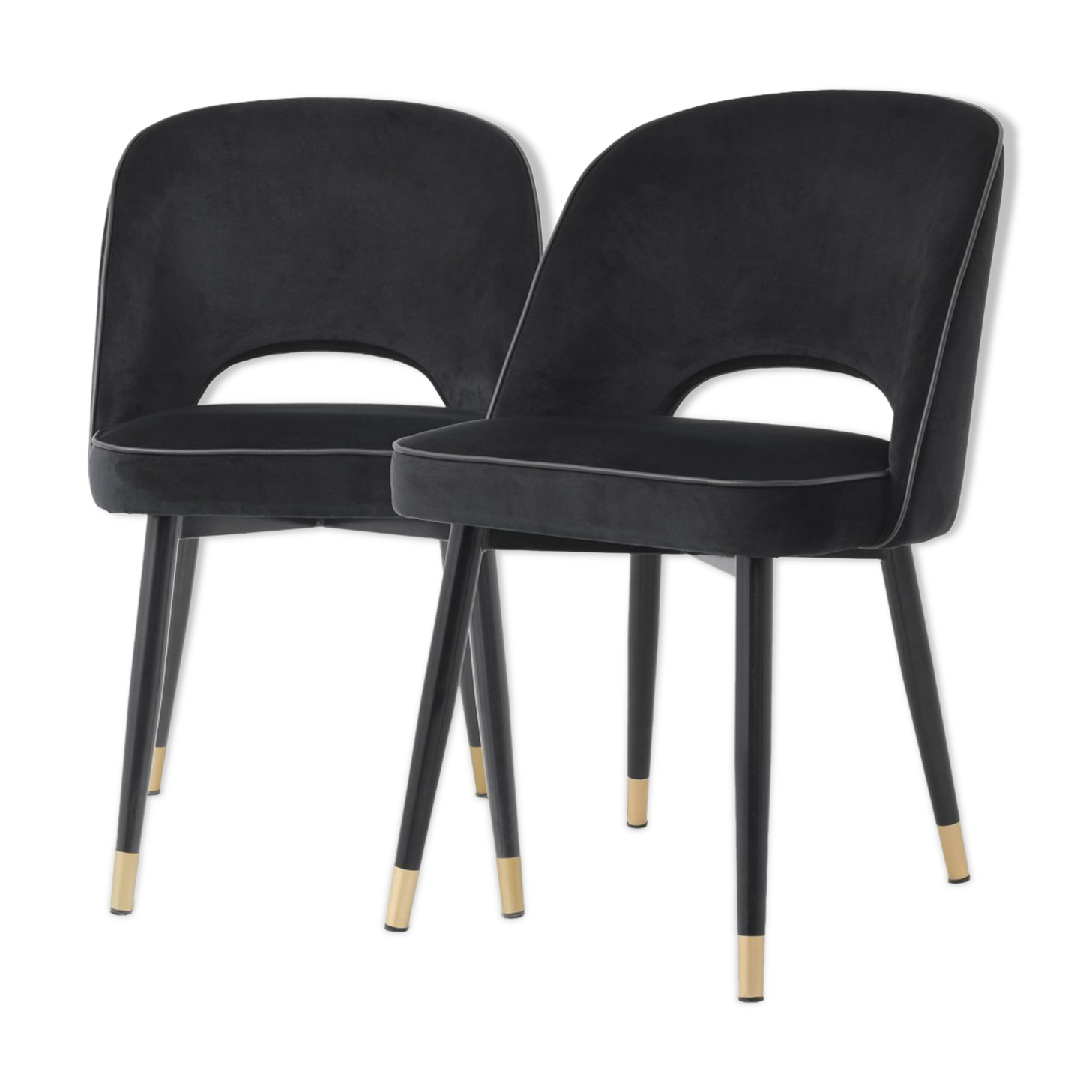 Paire de fauteuils sienne noir